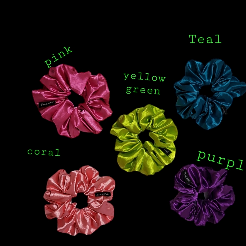 Silk Hair Scrunchies (Set of 5)